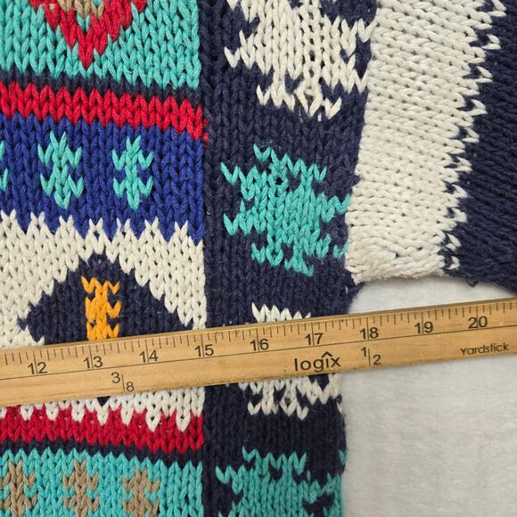 Woolrich Womens Vintage 90s Nordic Cottage Cabin Snow Colorful Knit Sweater S - Picture 9 of 10